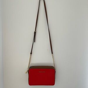 Michael Kors cross body bag - beautiful two-tone in orange-red/brown.
